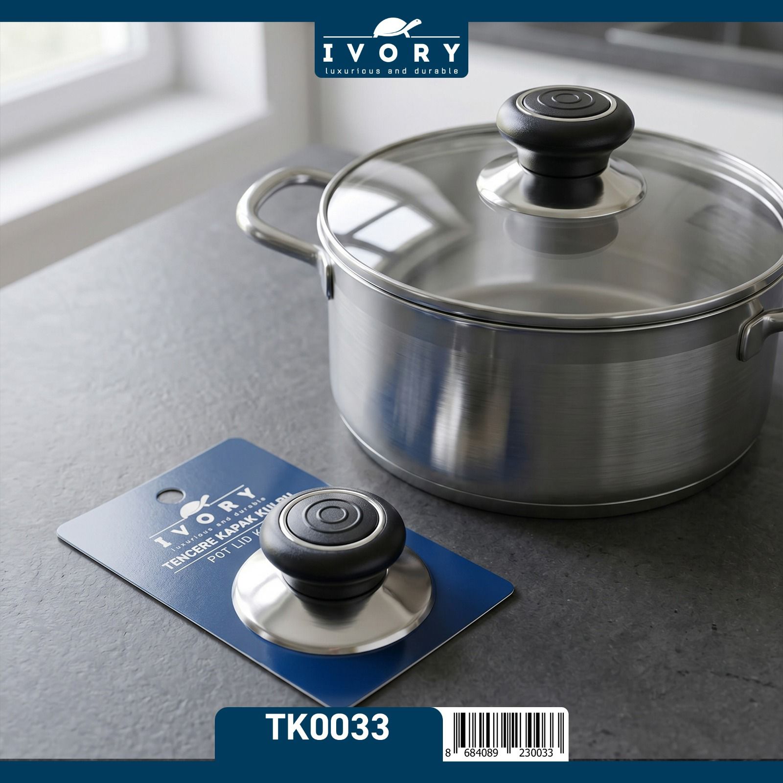 İVORY TENCERE KAPAK KULP METAL IVO-TK0033